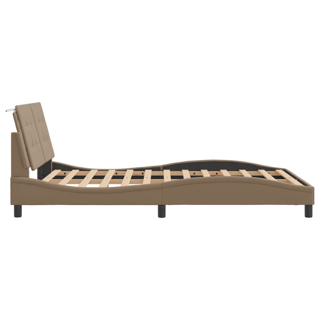 Bettgestell mit LED ohne Matratze "Zadar" Cappuccino-Braun 120x200 cm