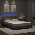 Bettgestell mit LED ohne Matratze "Zadar" Cappuccino-Braun 120x200 cm