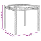 5-tlg. Garten-Essgruppe mit Kissen Grau Poly Rattan
