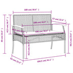 4-tlg. Garten-Essgruppe mit Kissen Grau Poly Rattan