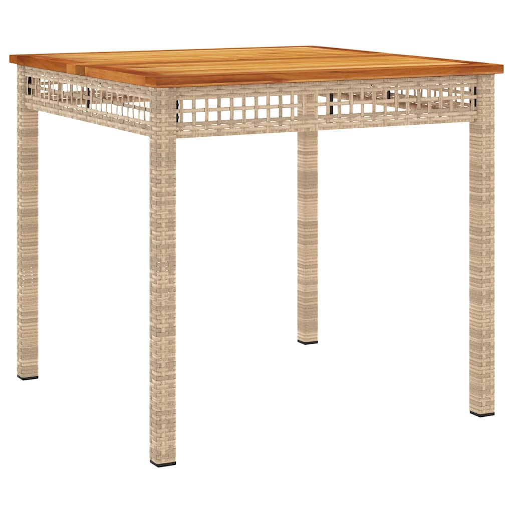 3-tlg. Garten-Essgruppe mit Kissen Beige Poly Rattan