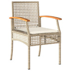 9-tlg. Garten-Essgruppe mit Kissen Beige Poly Rattan