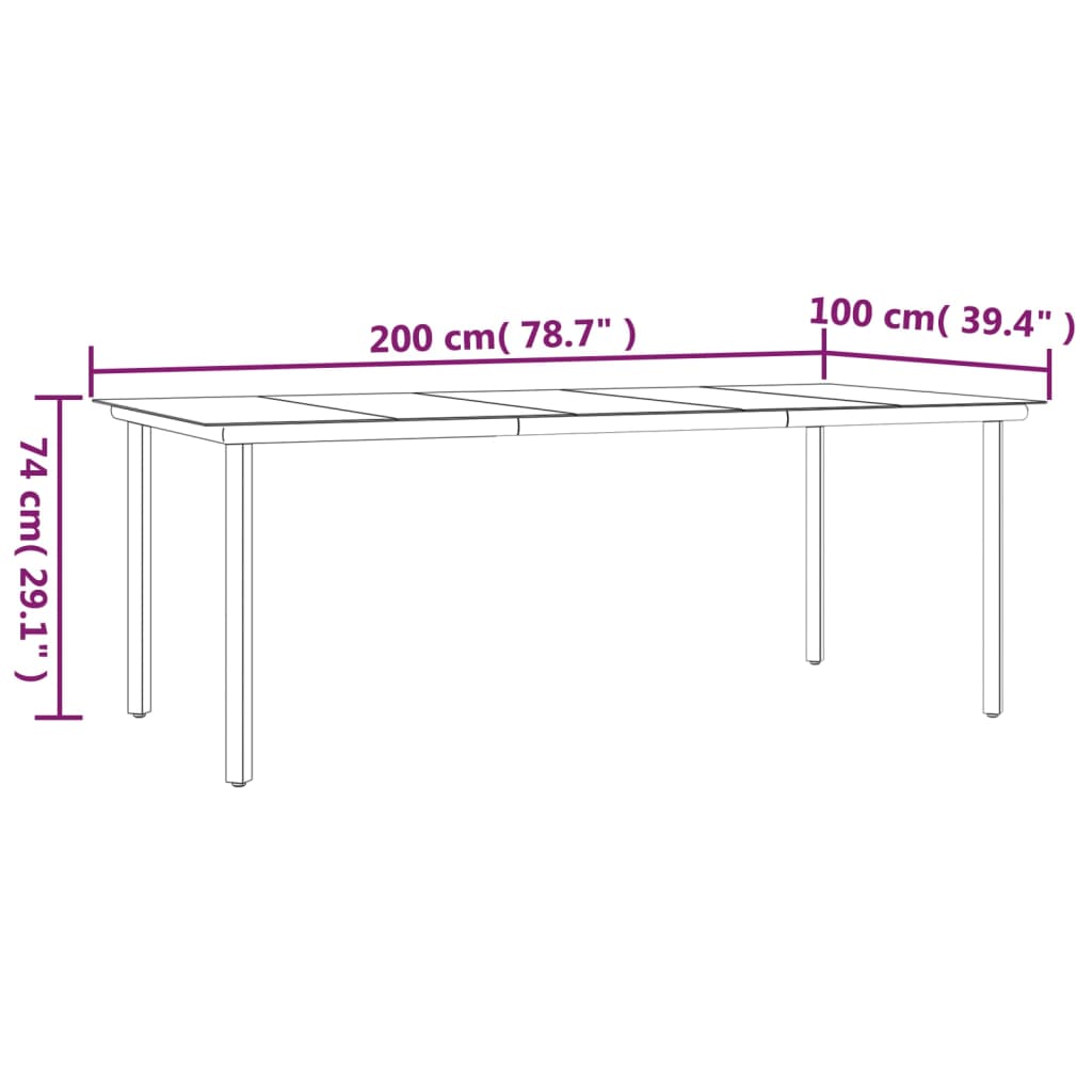 7-tlg. Garten-Essgruppe mit Kissen Schwarz Poly Rattan