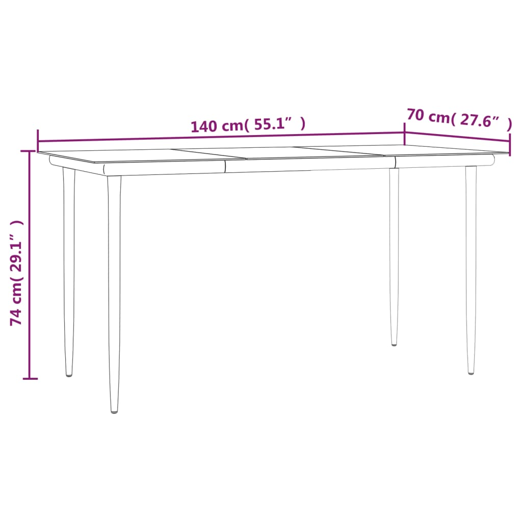 5-tlg. Garten-Essgruppe mit Kissen Grau Poly Rattan