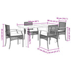 5-tlg. Garten-Essgruppe mit Kissen Beige Poly Rattan