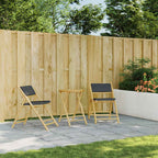 3-tlg. Bistro-Set Klappbar mit Dunkelgrauen Kissen Bambus
