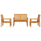 4-tlg. Garten-Lounge-Set Massivholz Akazie