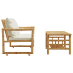 2-teiliges Gartensofa-Set mit Kissen Bambus