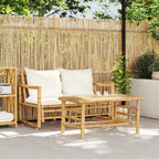 2-teiliges Gartensofa-Set mit Kissen Bambus