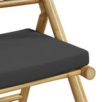 3-tlg. Bistro-Set Klappbar mit Kissen Bambus