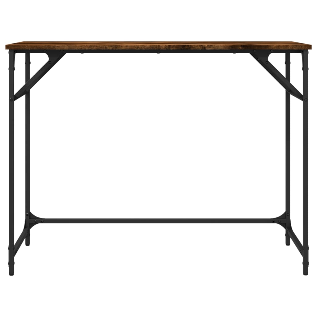 Schreibtisch Räuchereiche 100x45x76 cm Holzwerkstoff und Stahl