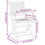 Gartenstühle 6 Stk. Klappbar 54x61x88 cm Massivholz Akazie