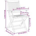 Gartenstühle 8 Stk. Klappbar 54x61x88 cm Massivholz Akazie