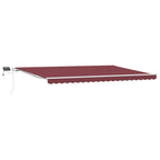 Markise Manuell mit LED Weinrot 500x300 cm