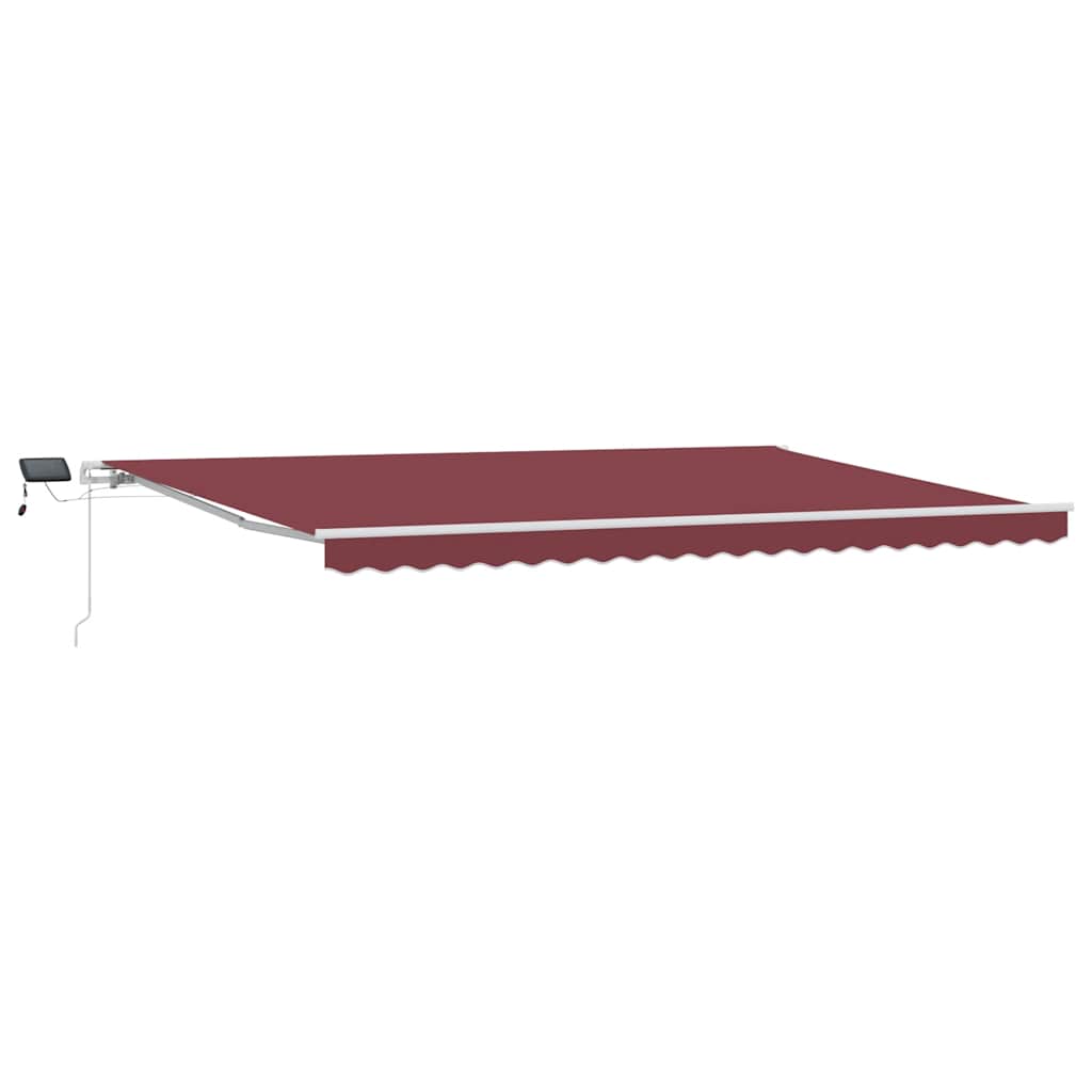Markise Manuell mit LED Weinrot 500x300 cm
