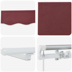 Markise Manuell mit LED Weinrot 500x300 cm