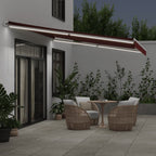 Markise Manuell mit LED Weinrot 450x350 cm