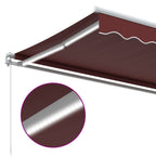 Markise Manuell mit LED Weinrot 450x350 cm