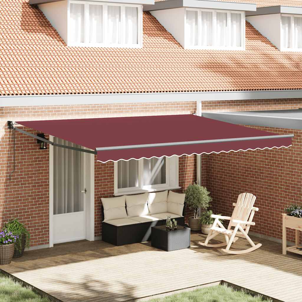 Markise Automatisch Burgunderrot 450x300 cm