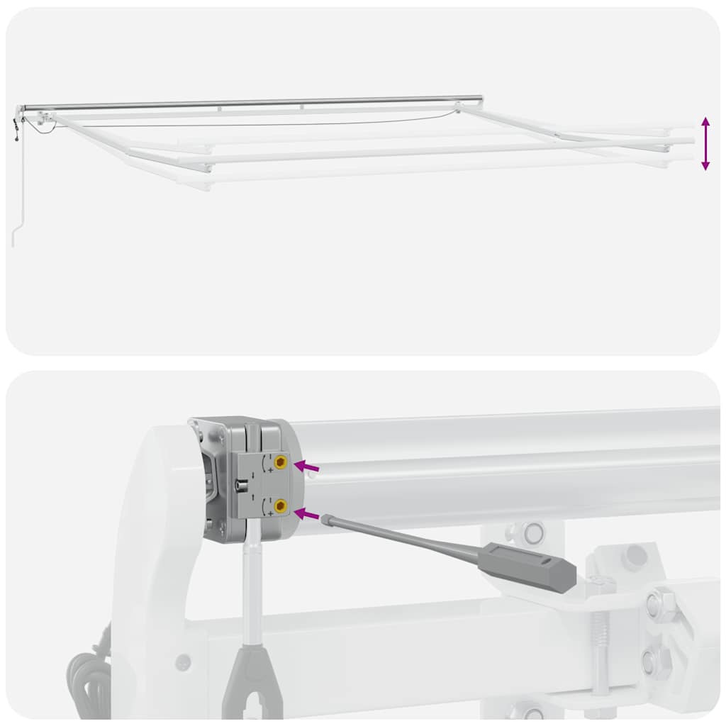 Markise Automatisch mit LED Braun 450x300 cm