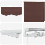 Markise Manuell mit LED Braun 600x300 cm