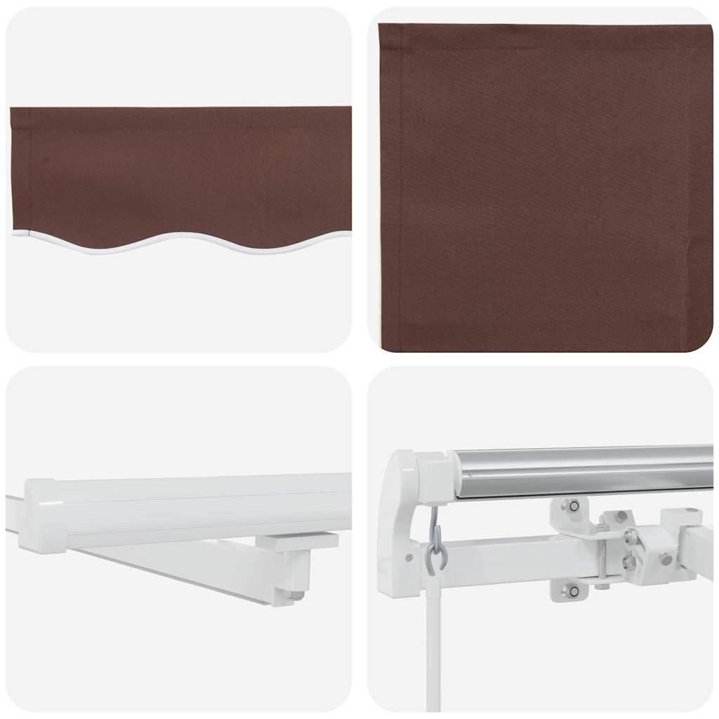 Markise Manuell mit LED Braun 600x300 cm