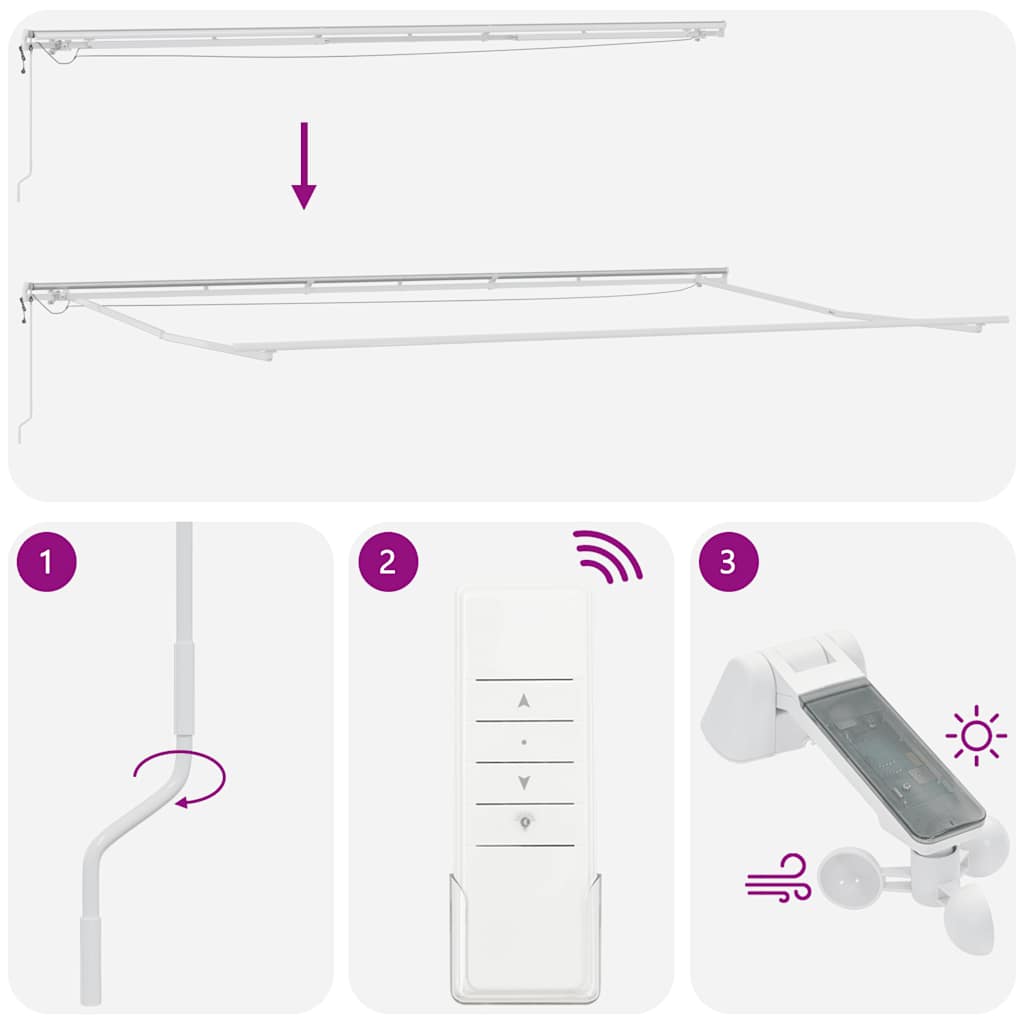 Markise Automatisch mit LED Braun 600x300 cm