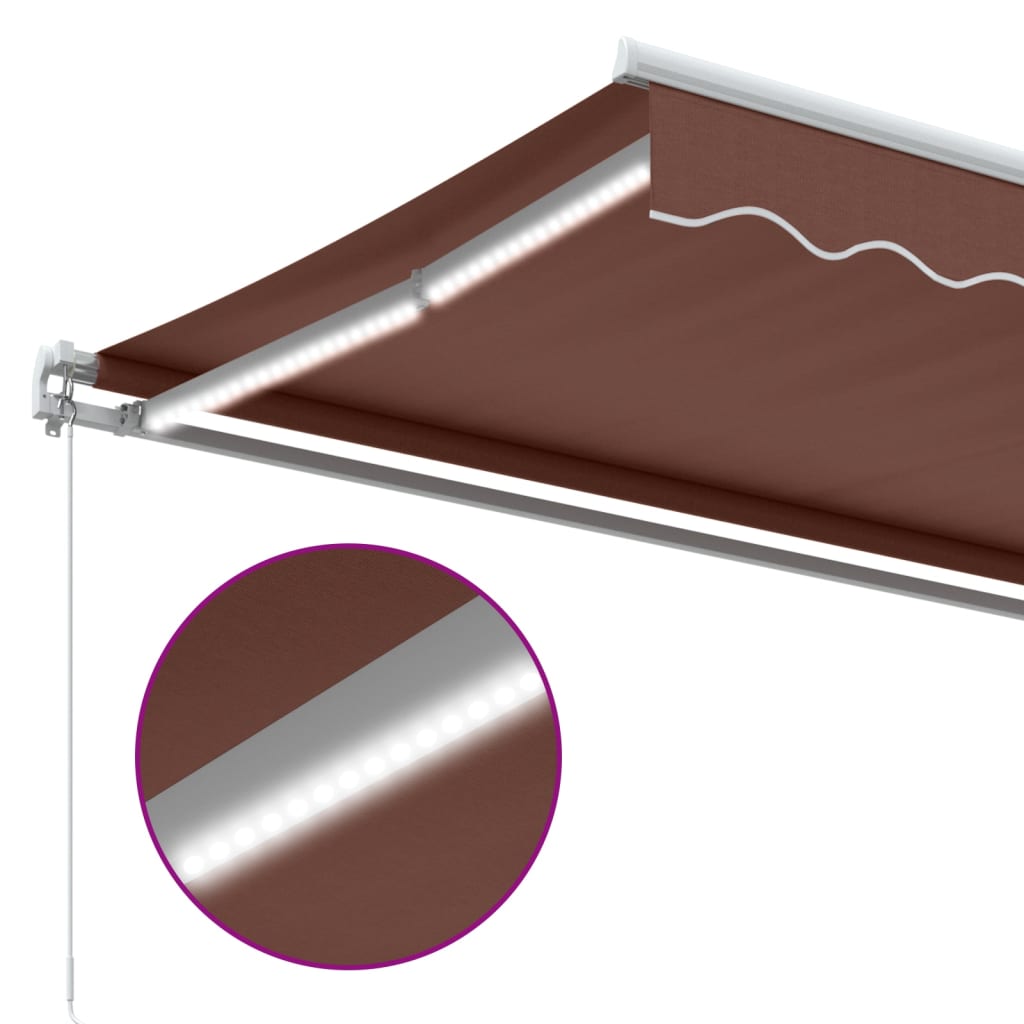 Markise Manuell mit LED Braun 450x350 cm