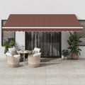 Markise Manuell mit LED Braun 450x350 cm