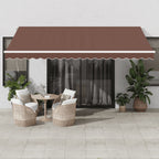 Markise Manuell mit LED Braun 450x350 cm