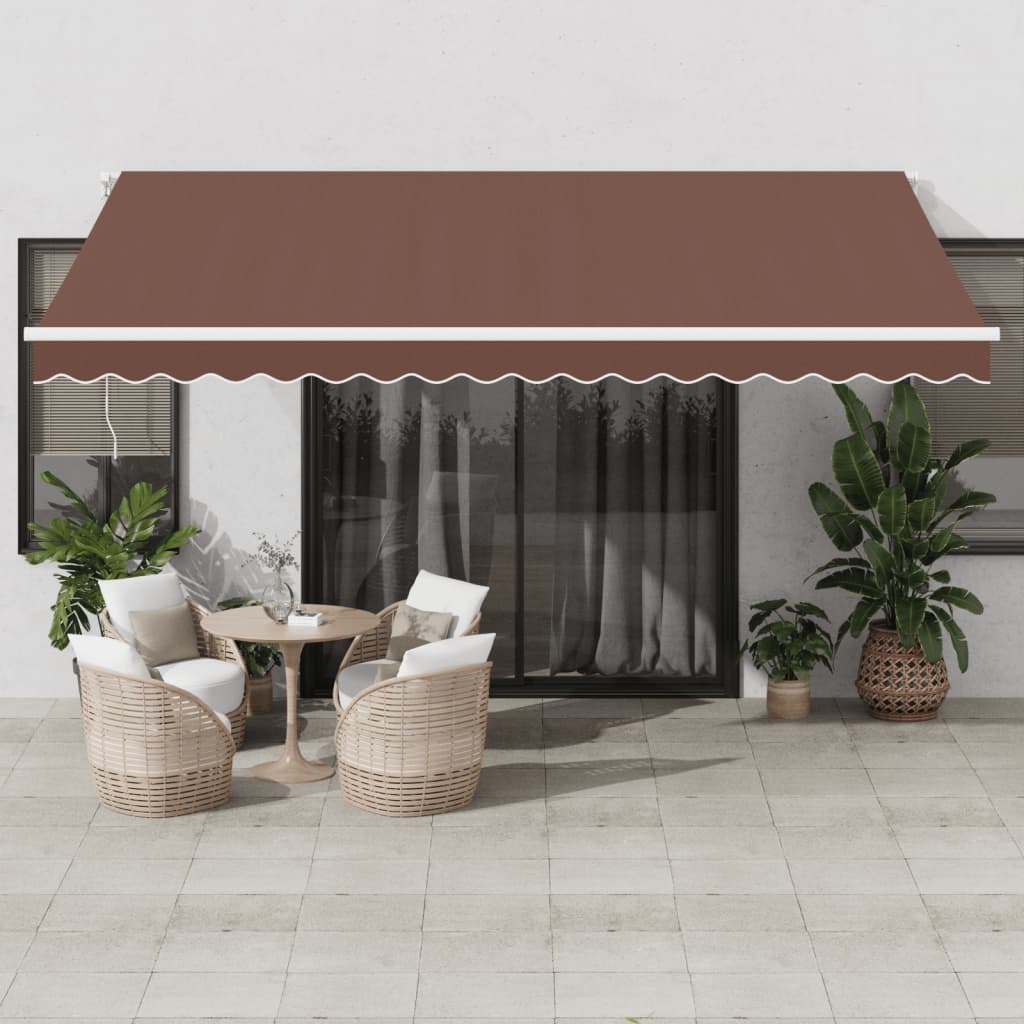 Markise Manuell mit LED Braun 450x350 cm
