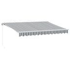Markise mit LED-Beleuchtung Manuell Anthrazit & Weiß 350x250 cm