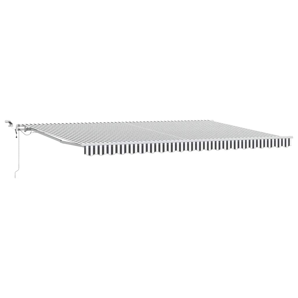 Markise Automatisch mit LED Anthrazit & Weiß 500x300 cm