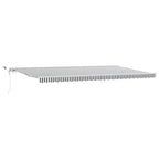 Markise Automatisch mit LED Anthrazit & Weiß 600x300 cm