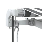 Markise Automatisch mit LED Anthrazit & Weiß 600x350 cm