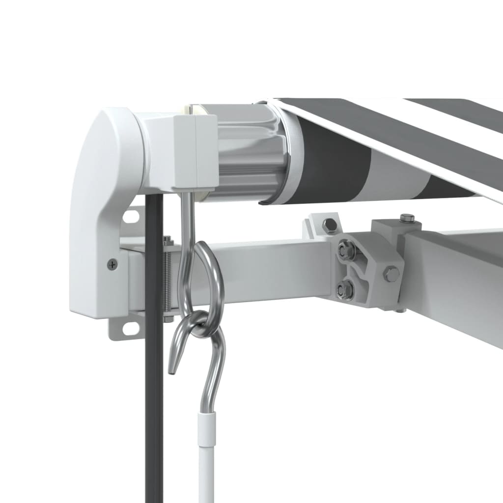 Markise Automatisch mit LED Anthrazit & Weiß 600x350 cm
