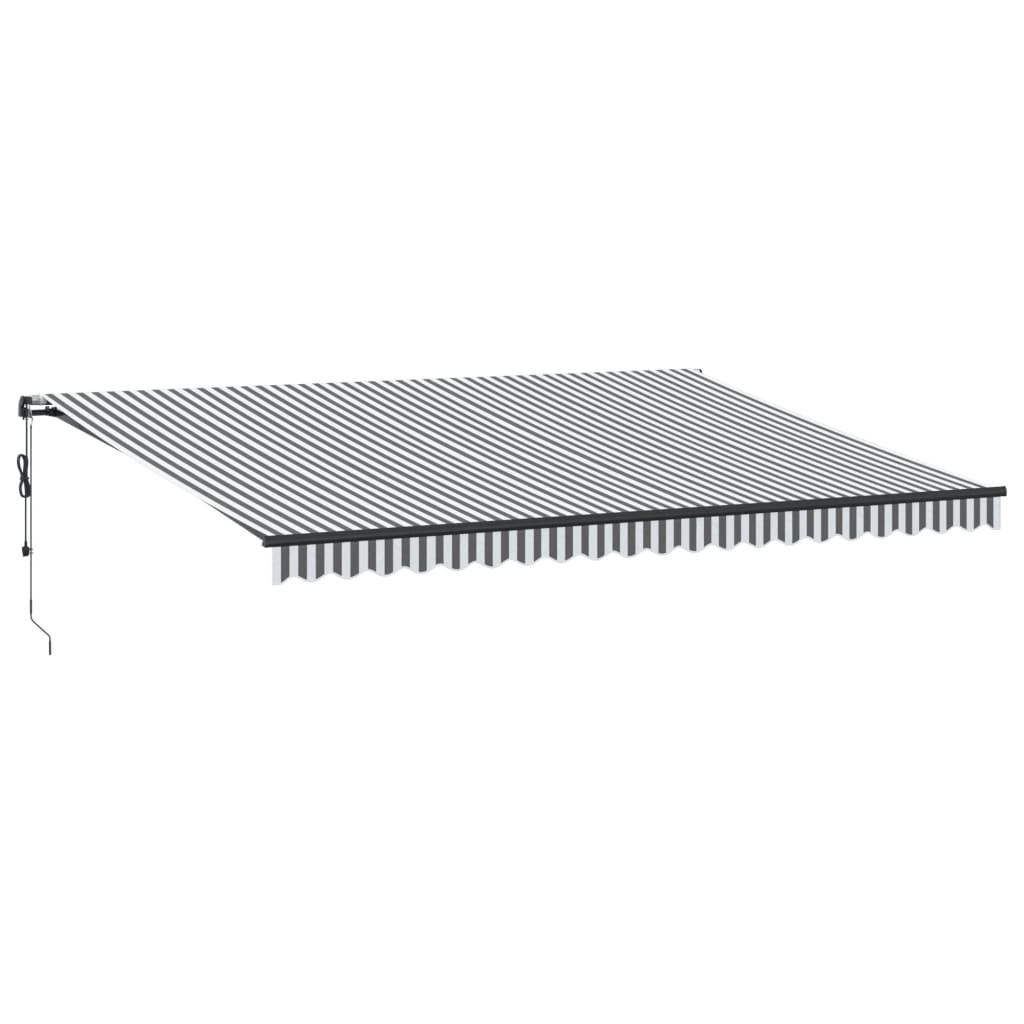 Markise Automatisch mit LEDs Anthrazit & Weiß 500x350 cm