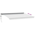 Markise Automatisch mit LEDs Anthrazit & Weiß 500x350 cm