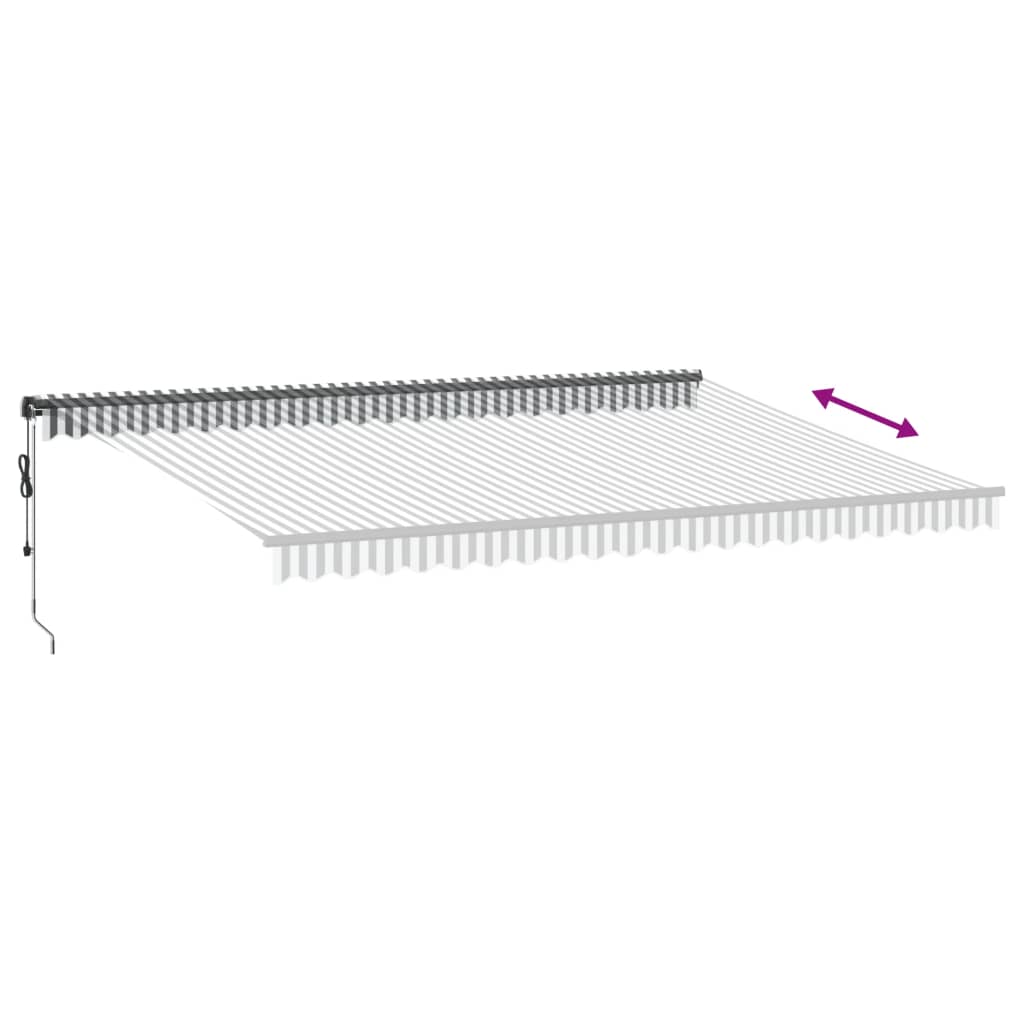 Markise Automatisch mit LEDs Anthrazit & Weiß 500x350 cm