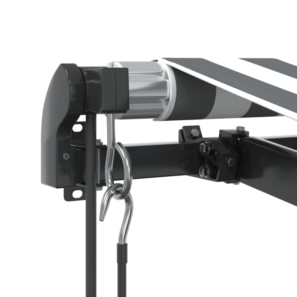 Markise Automatisch mit LEDs Anthrazit & Weiß 500x350 cm