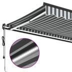 Markise Automatisch mit LEDs Anthrazit & Weiß 500x350 cm