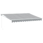 Markise Einziehbar Anthrazit & Weiß 3,5x2,5 m Stoff & Aluminium