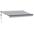 Markise Einziehbar Anthrazit & Weiß 3,5x2,5 m Stoff & Aluminium