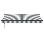 Markise Einziehbar Anthrazit & Weiß 3,5x2,5 m Stoff & Aluminium