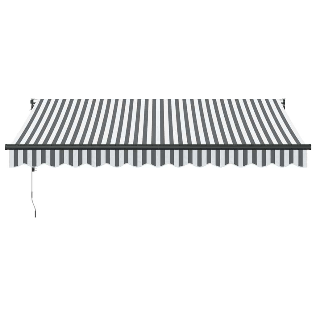 Markise Einziehbar Anthrazit & Weiß 3,5x2,5 m Stoff & Aluminium