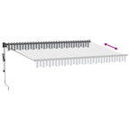 Markise Einziehbar Anthrazit & Weiß 3,5x2,5 m Stoff & Aluminium