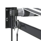 Markise Einziehbar Anthrazit & Weiß 3,5x2,5 m Stoff & Aluminium