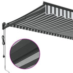 Markise Einziehbar Anthrazit & Weiß 3,5x2,5 m Stoff & Aluminium