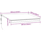 Markise Einziehbar Anthrazit & Weiß 3,5x2,5 m Stoff & Aluminium