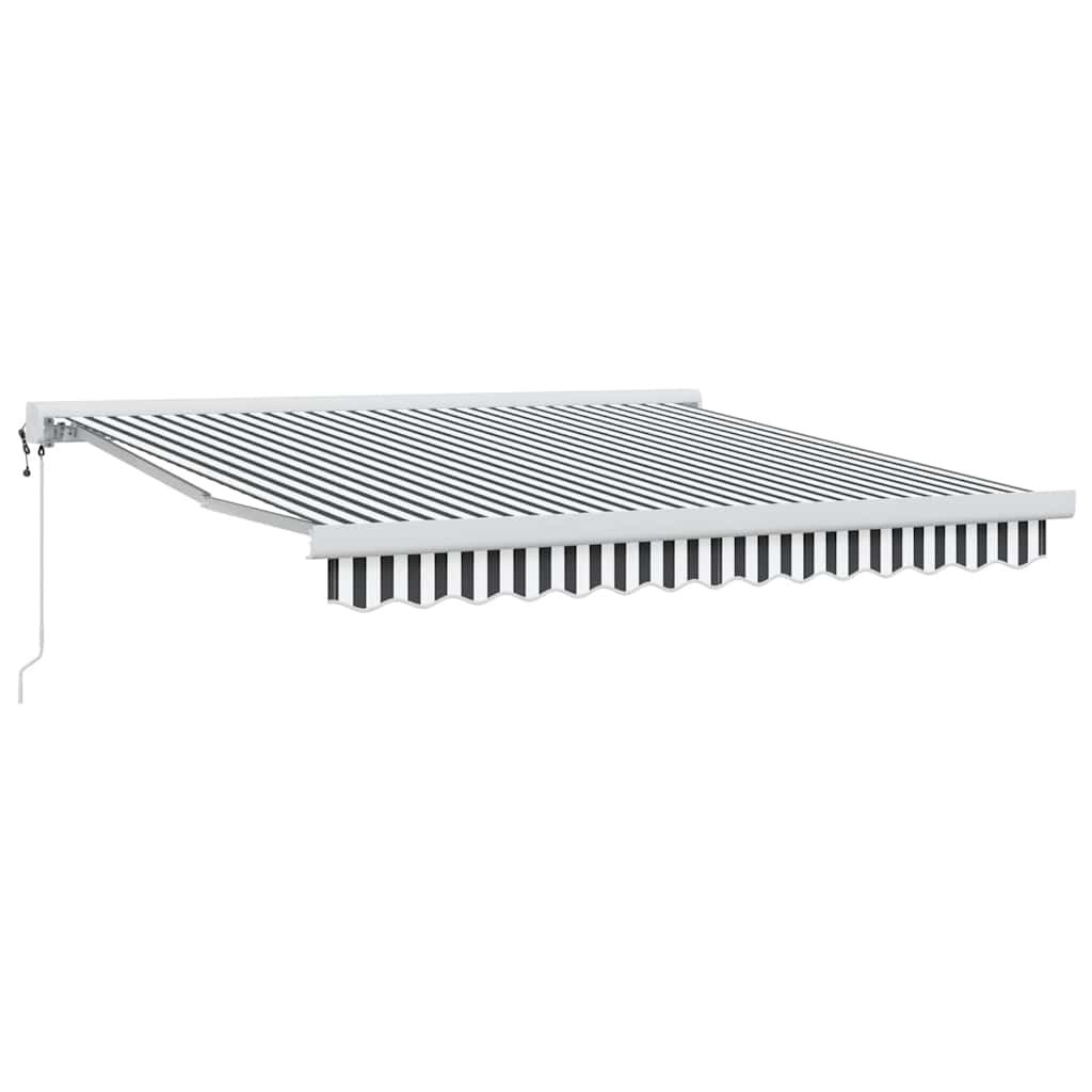 Markise Einziehbar Anthrazit und Weiß 3x2,5 m Stoff & Aluminium